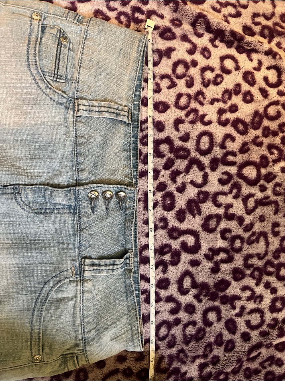 lei Light Wash Denim Mini Skirt - Light Blue - Picture 5 of 6